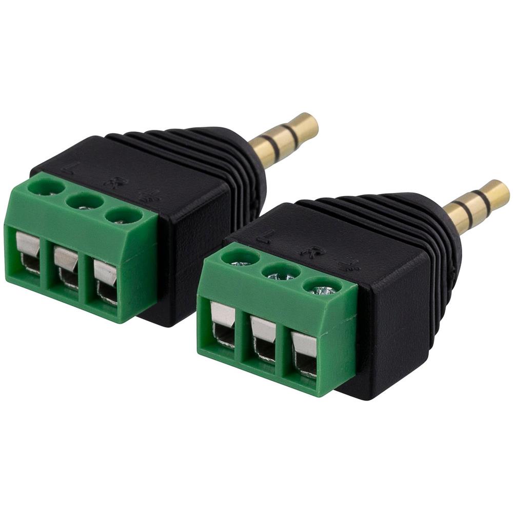 Morsettiera A Vite A 3 Poli Per 3,5 Mm, Confezione Da 2, Fissaggio A Vite, 3,5 Mm Maschio, S - Foto 1