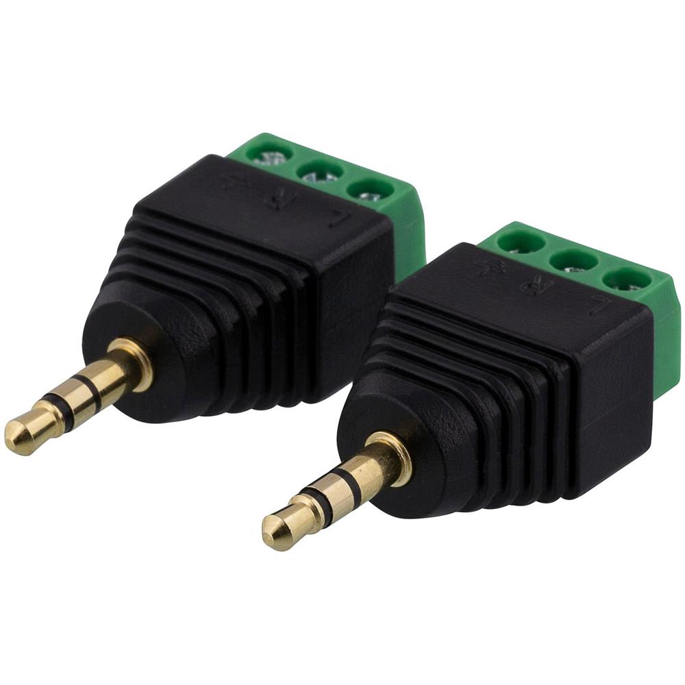 Morsettiera A Vite A 3 Poli Per 3,5 Mm, Confezione Da 2, Fissaggio A Vite, 3,5 Mm Maschio, S - Foto 2