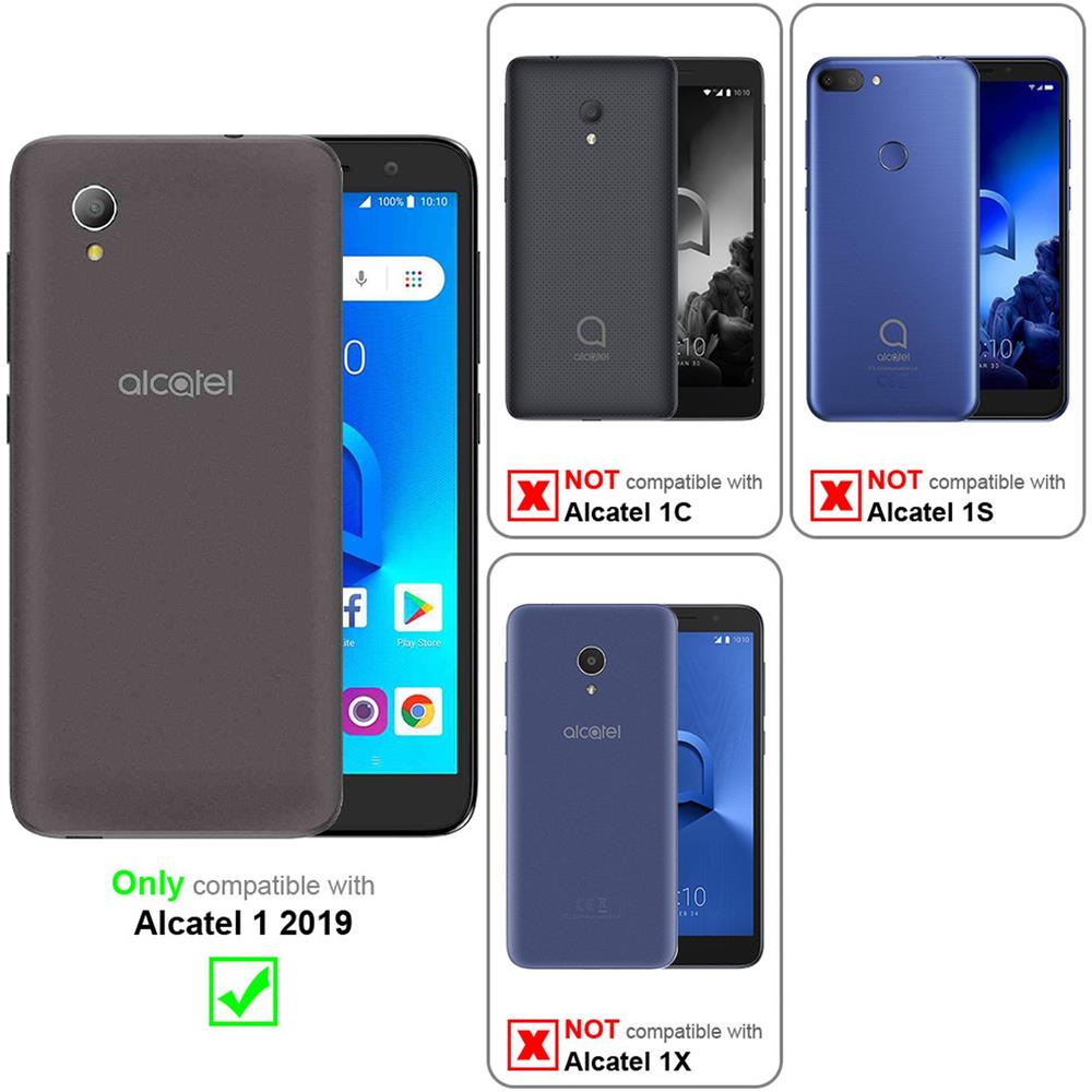 Custodia Compatibile Con Alcatel 1 2019 In Rosso Mela - Coperchio Protettiva Con Chiusura Magnetica, Funzione Stand E Tasca Per Le Carte - Foto 2