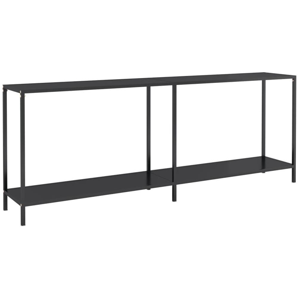 Tavolo Consolle Nero 200x35x75,5 Cm In Vetro Temperato - Foto 2