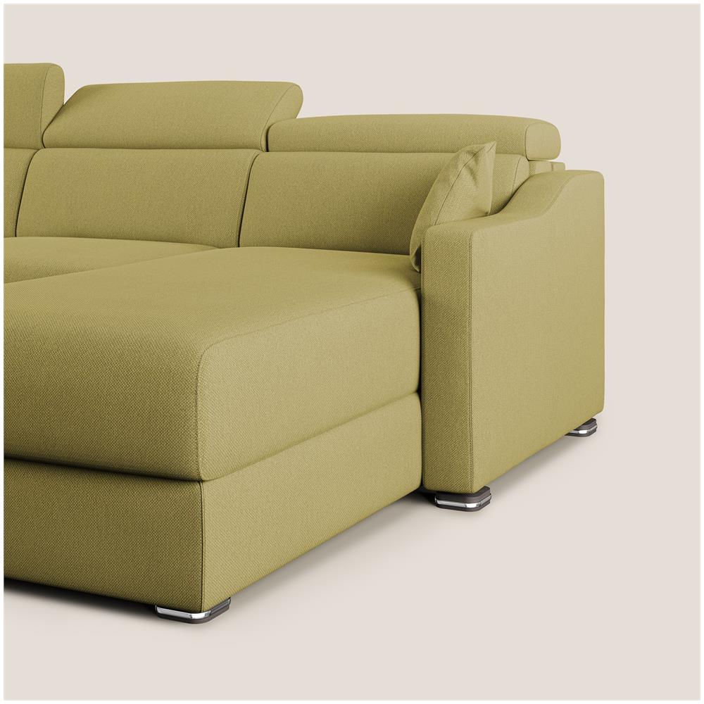 Amber Divano Letto Angolare In Tessuto Smacchiabile T05 Giallo 273 Cm Destro (mat. 140x197) - Foto 7