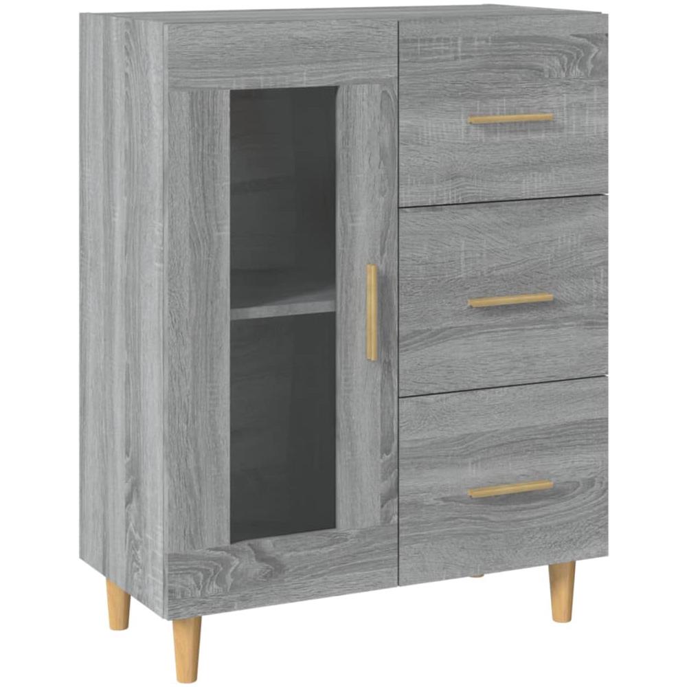 Credenza Grigio Sonoma 69,5x34x90 Cm In Legno Multistrato - Foto 2