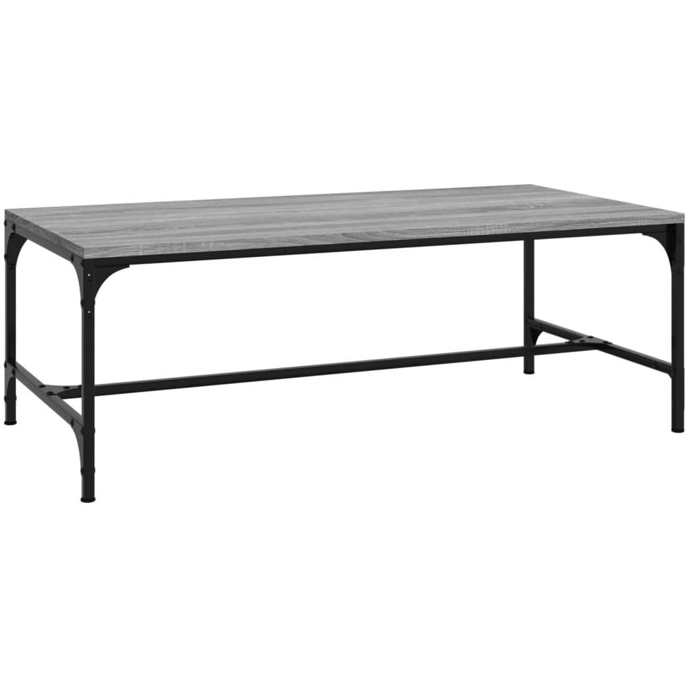 Tavolino Da Salotto Grigio Sonoma 100x50x35cm Legno Multistrato - Foto 2