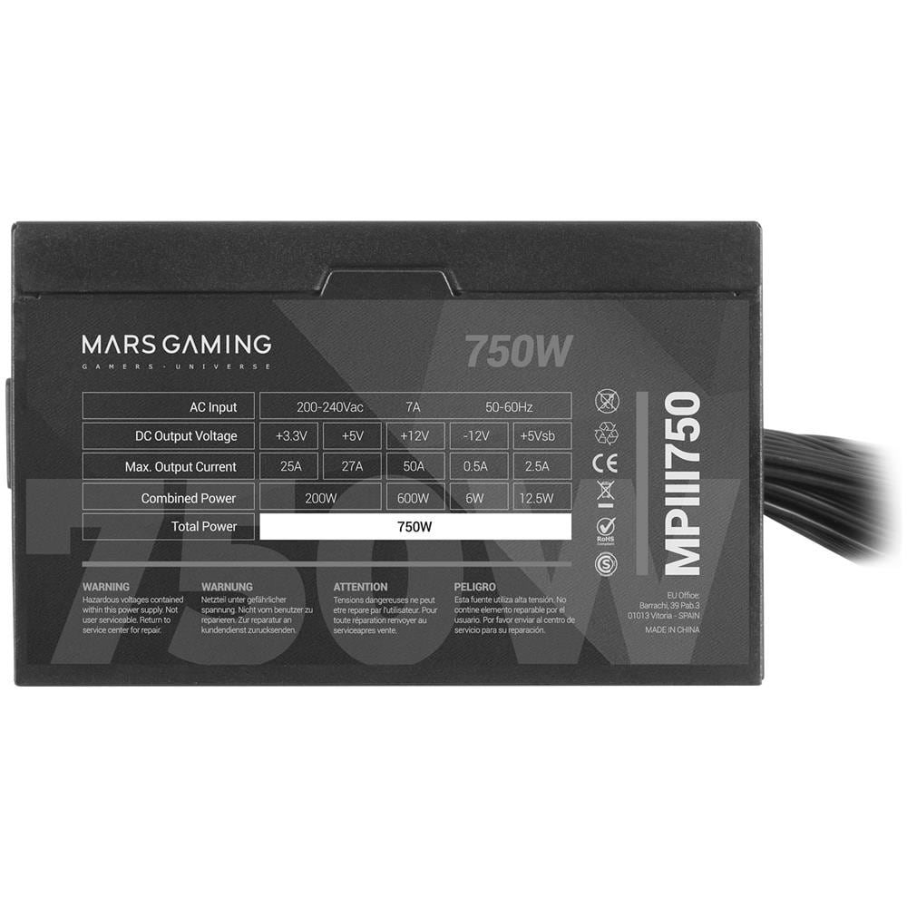 Alimentatore PC Fisso MPIII750 750 W 20+4 pin ATX ATX Colore Nero / Rosso - Foto 6