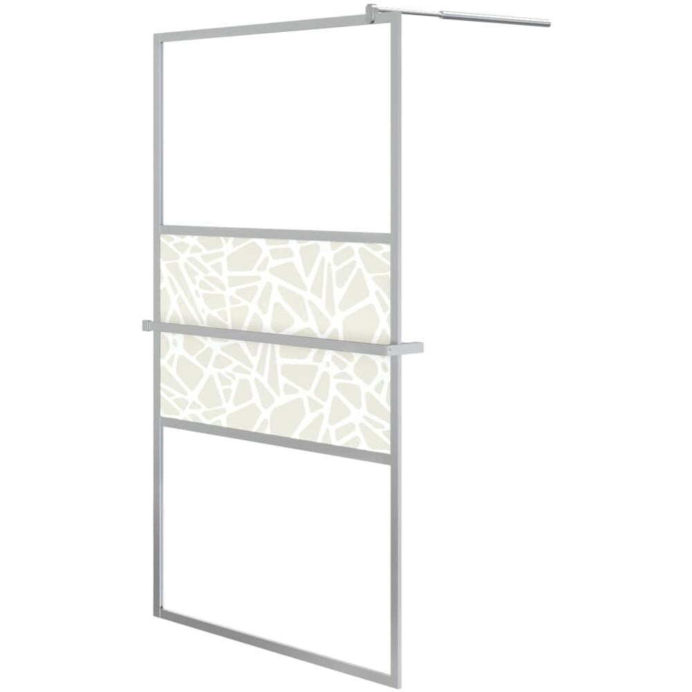 Parete Doccia Con Mensola Cromo 115x195cm Vetro Esg E Alluminio - Foto 2