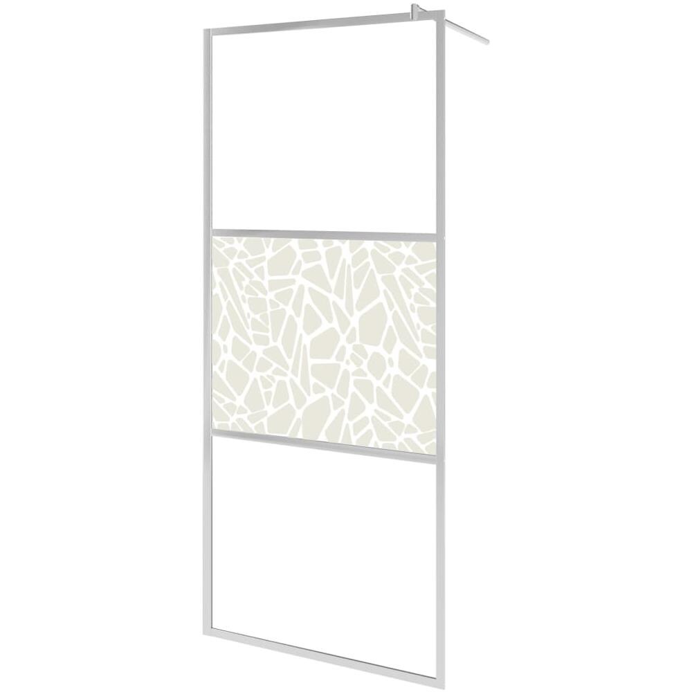Parete Doccia Con Mensola Cromo 115x195cm Vetro Esg E Alluminio - Foto 3