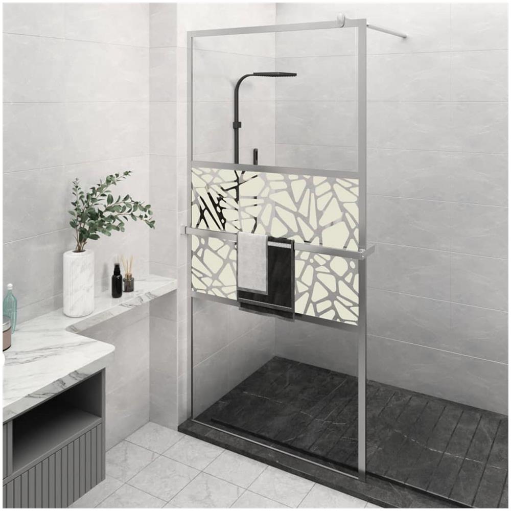 Parete Doccia Con Mensola Cromo 115x195cm Vetro Esg E Alluminio - Foto 1