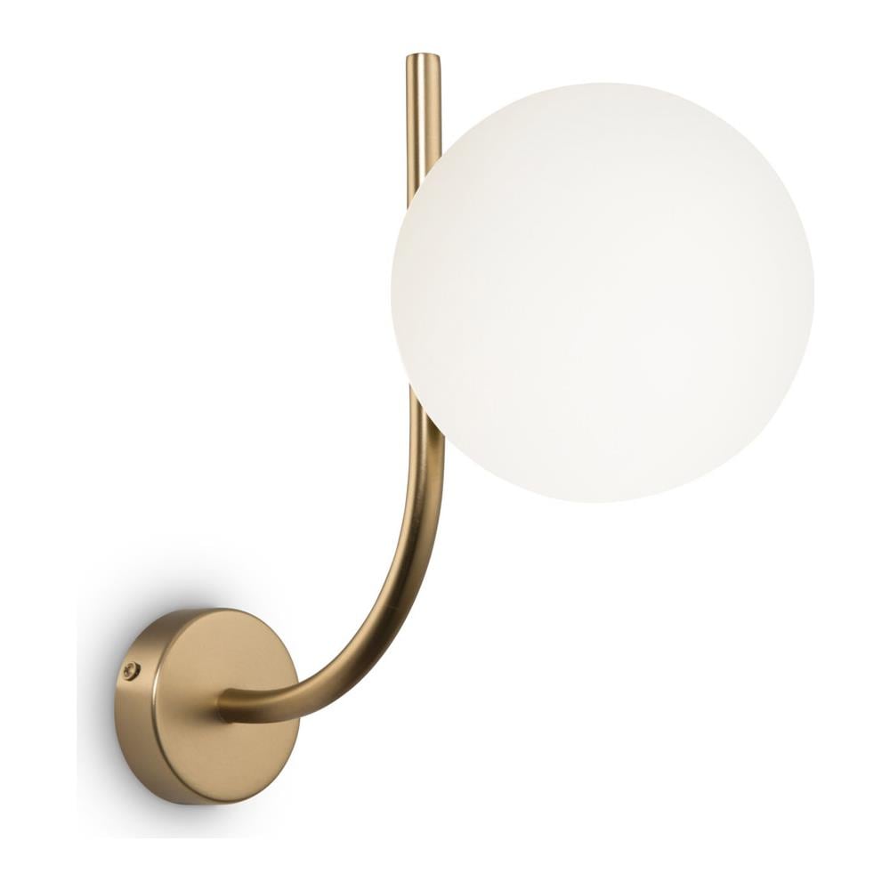 Applique Contemporanea Rendez-vous In Metallo Ottone 1 Luce E Diffusore Bianco - Foto 1