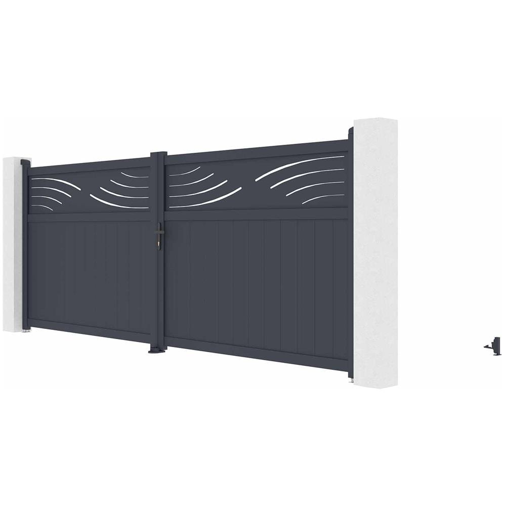 Cancello Elettrico Battente 4mt Halti 400b160 Grigio + Motorizzazione Braccio B5 - Foto 2