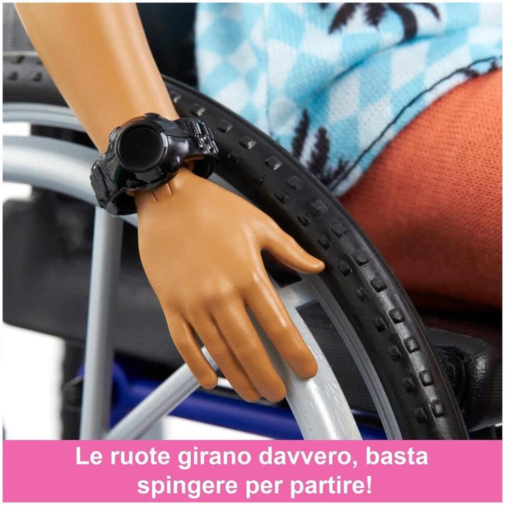 Barbie Fashionistas Bambola Ken Sedia a Rotelle e Rampa Giocattolo Idea Regalo - Foto 2