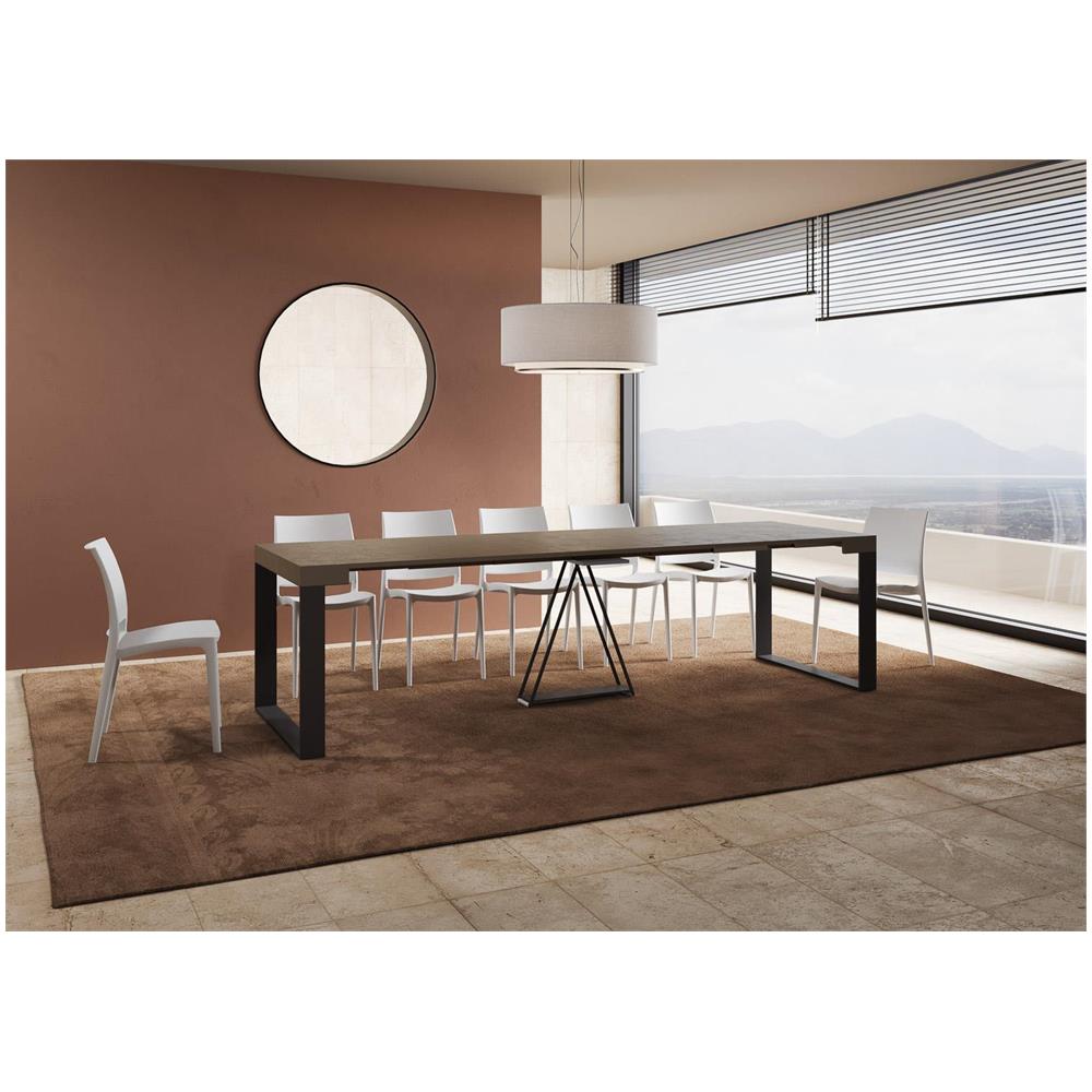 Consolle allungabile 90x40/300cm Sketa tortora telaio antracite - Foto 4