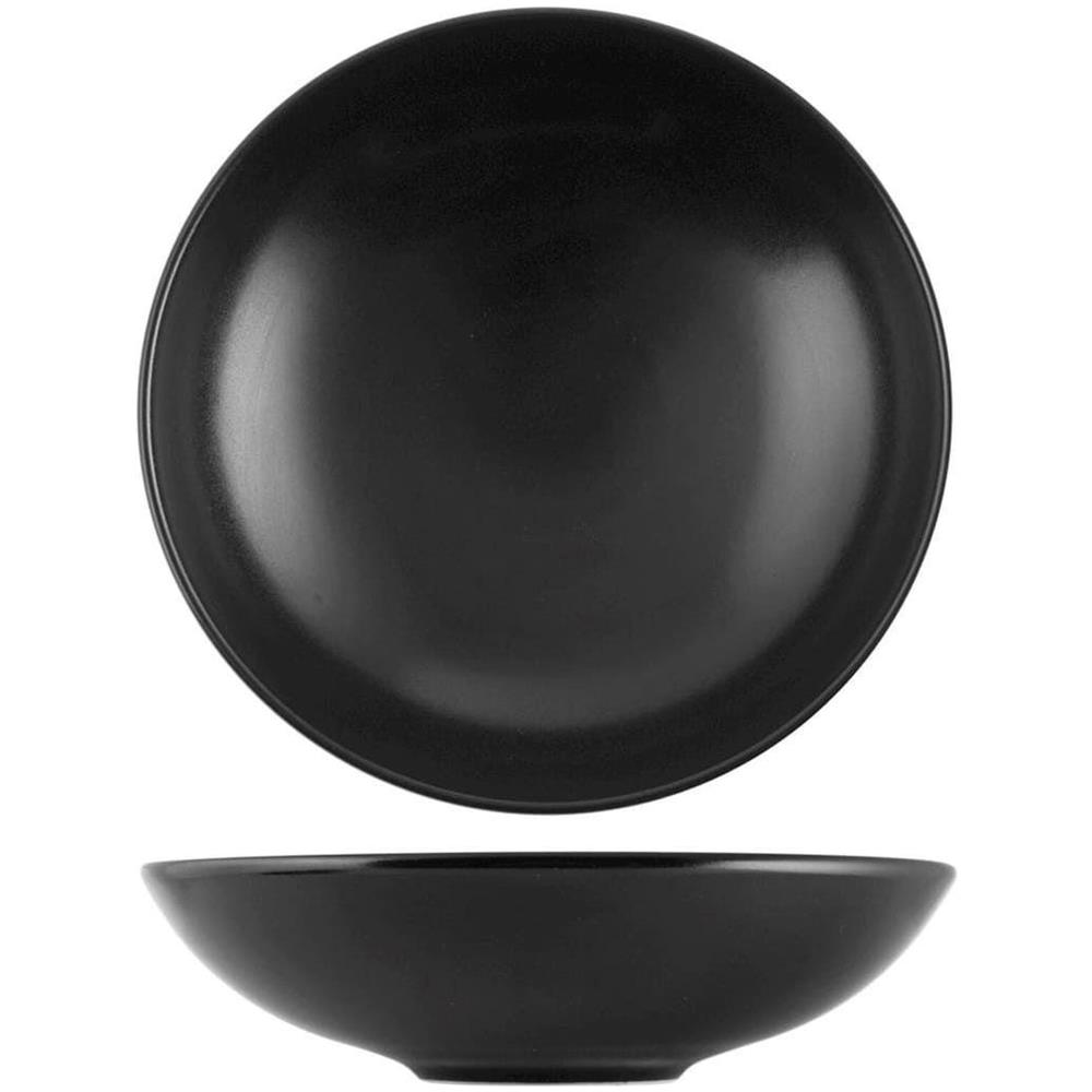 Set 6 piatti fondi Denver in stoneware nero 20 cm - Foto 1