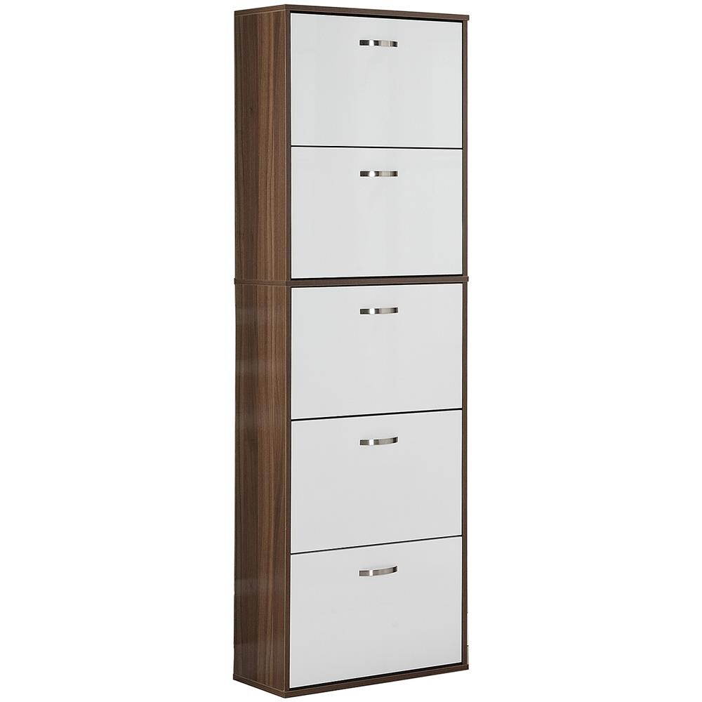 vidaXL Scarpiera con 2 Scomparti in Legno Bianco Salvaspazio Porta Scarpe