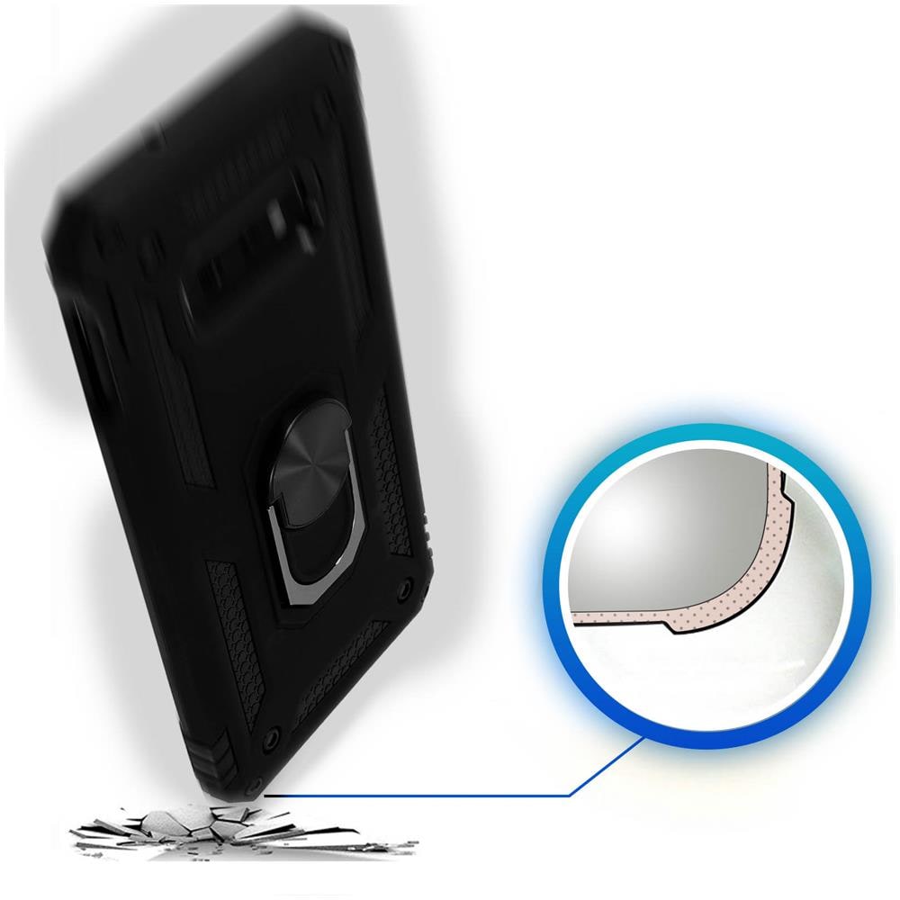 Cover Galaxy S10e Bi-materia Rigida Morbida Anello Magnetico Stand Nero - Foto 2