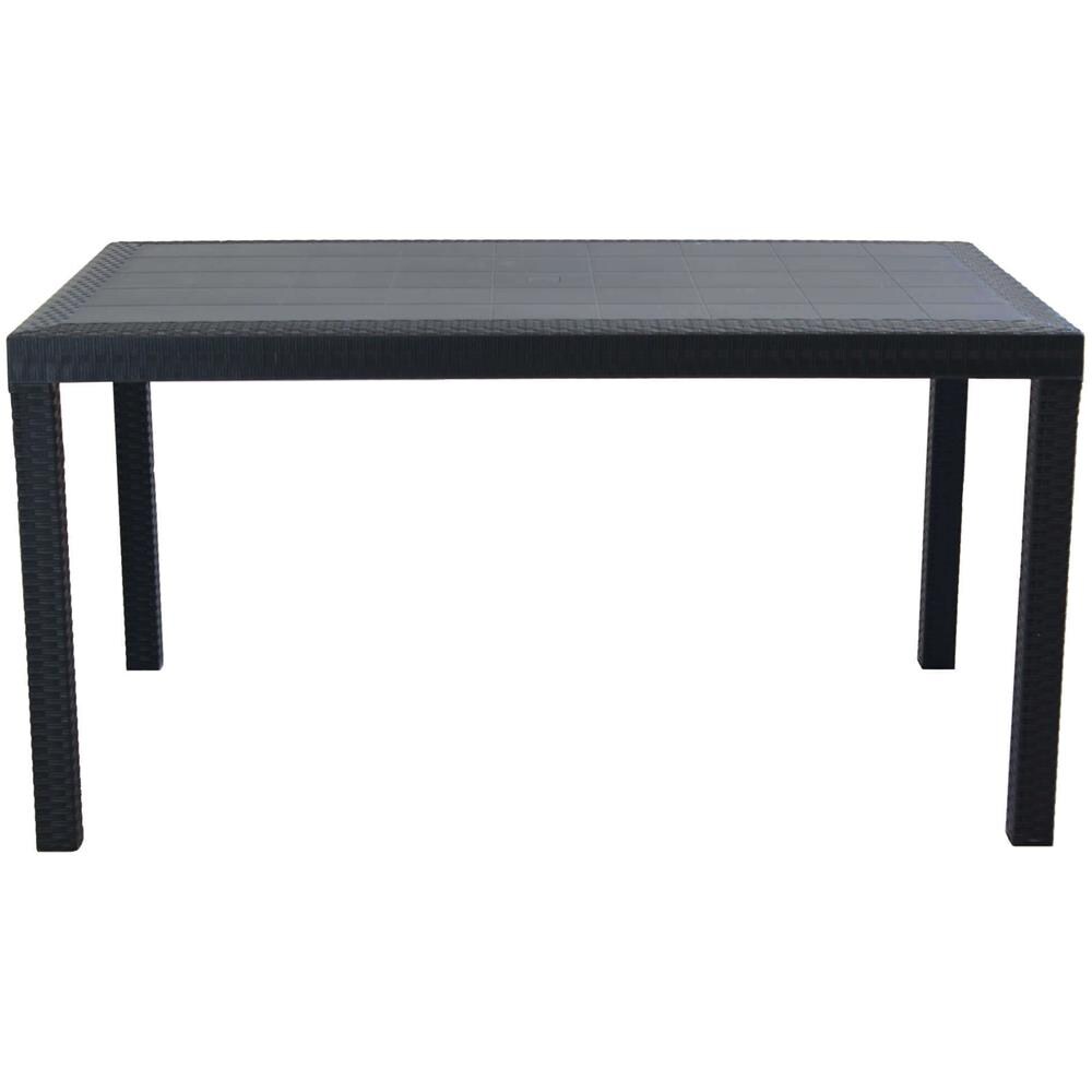 Caligola - Set Tavolo Fisso In Wicker Cm 150 X 90 Compreso Di 4 Sedute - Foto 4