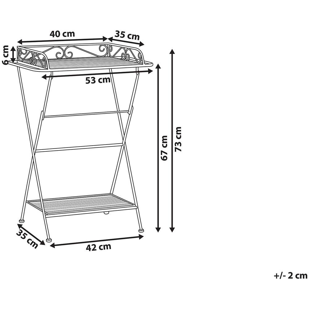 Tavolino Ausiliare In Acciaio Bianco 35 X 40 Cm Ancud - Foto 2