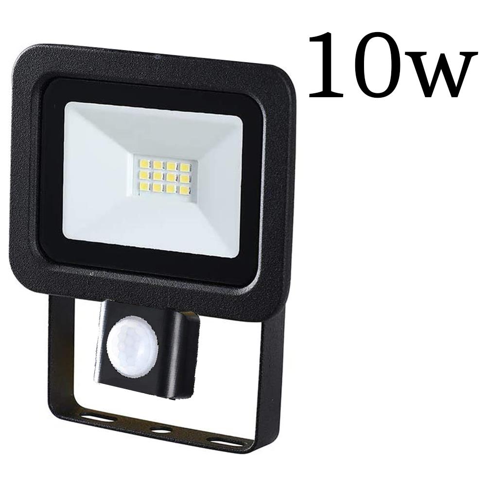 Faretto Led Esterno 10w Luce Fredda Sensore Movimento Crepuscolare Regolabile - Foto 1