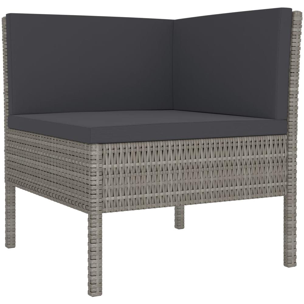 Set Divani da Giardino 3 pz con Cuscini in Polyrattan Grigio - Foto 2
