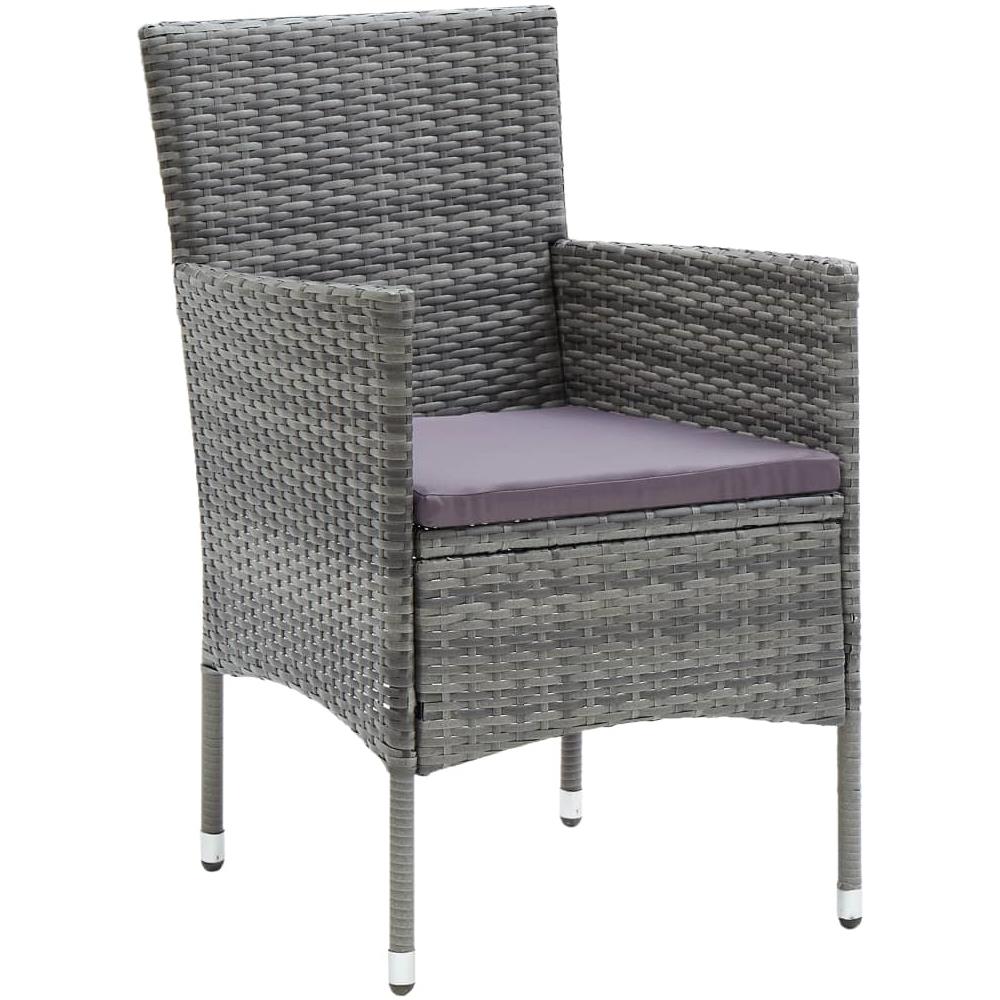 Sedie Da Pranzo Per Giardino 4 Pz In Polyrattan Grigio - Foto 2