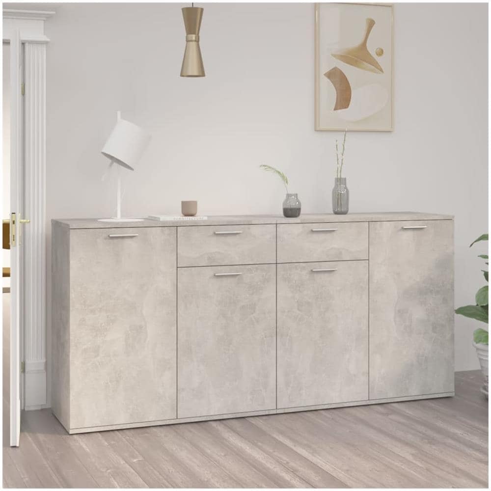 Credenza Grigio Cemento 160x36x75 cm in Legno Multistrato - Foto 1