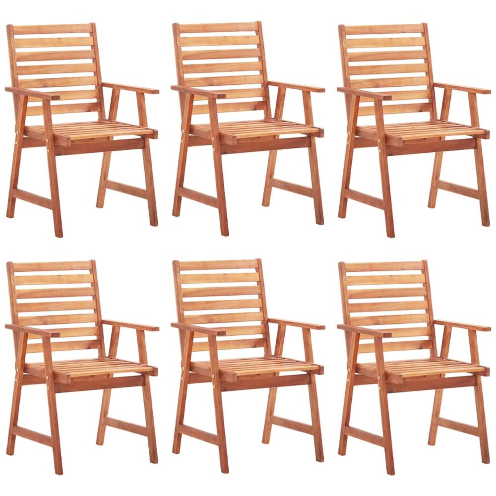 Sedie da Pranzo da Esterni con Cuscini 6 pz Massello di Acacia - Foto 3