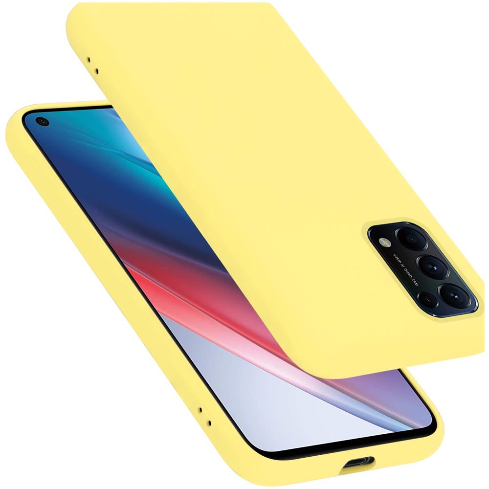 Custodia Compatibile Con Oppo Find X3 Lite In Liquid Giallo - Coperchio Protettivo In Silicone Tpu Flessibile - Foto 1
