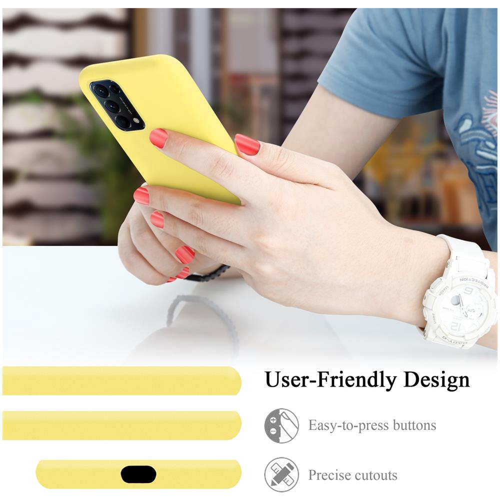 Custodia Compatibile Con Oppo Find X3 Lite In Liquid Giallo - Coperchio Protettivo In Silicone Tpu Flessibile - Foto 6