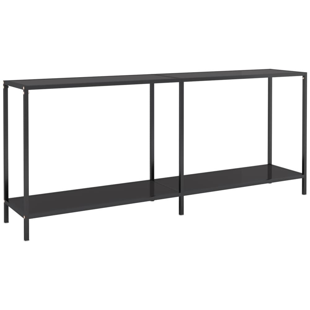 Tavolo Consolle Nero 180x35x75,5 Cm In Vetro Temperato - Foto 2