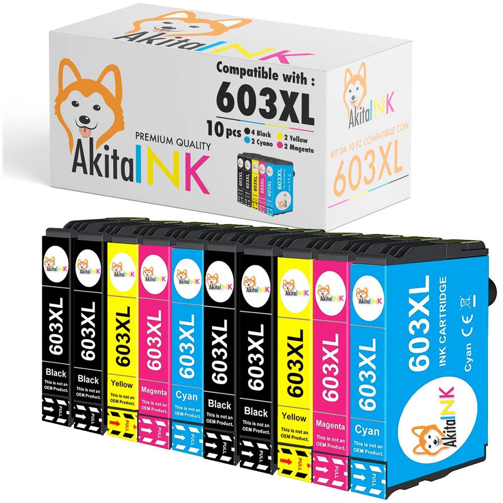 10 Cartucce Epson 603xl Compatibili Per 603 Xl Qualita' Premium 600 Pagine - Foto 1