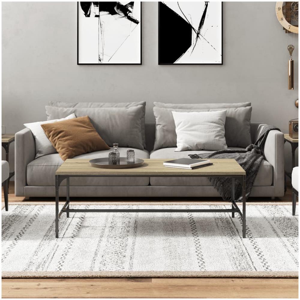 Tavolino Da Salotto Rovere Sonoma 100x50x35cm Legno Multistrato - Foto 3