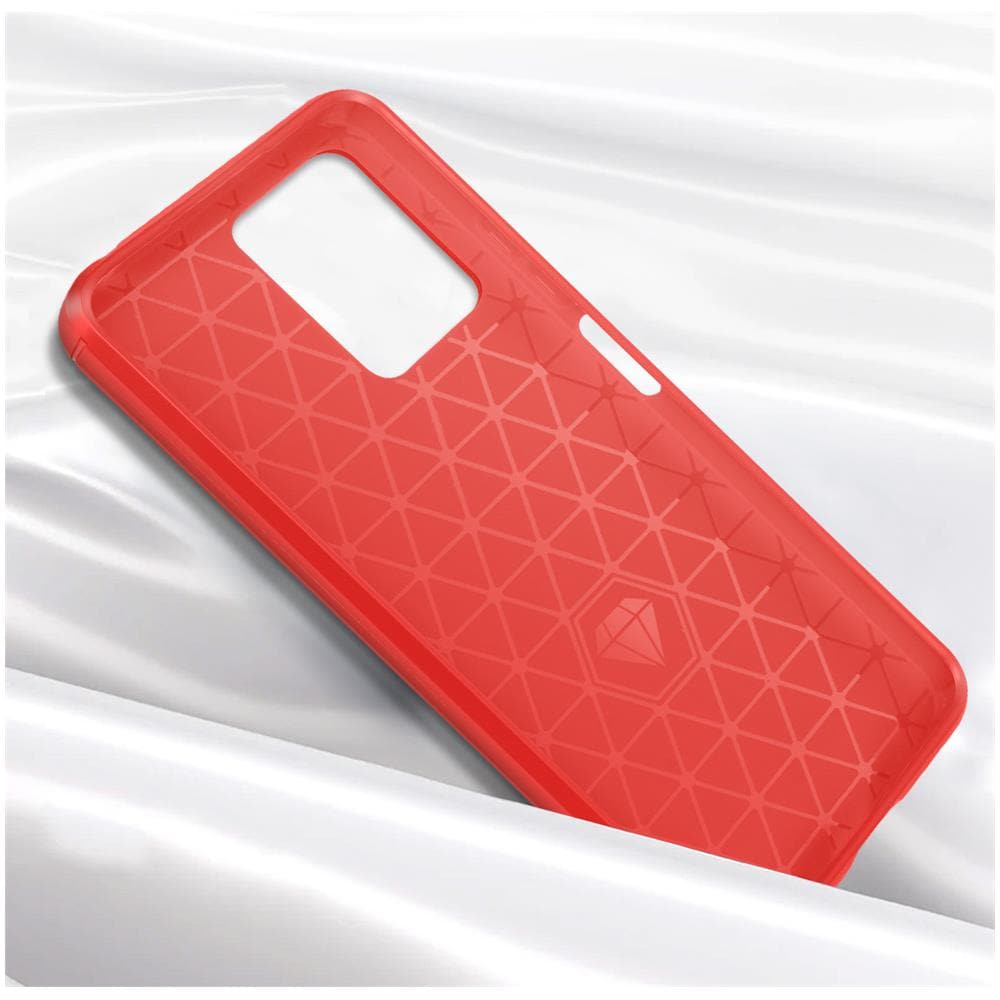 Cover Xiaomi Redmi Note 12 5g / 4g Bumper Carbonio Effetto Spazzolato Rossa - Foto 2