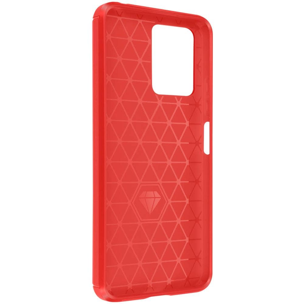 Cover Xiaomi Redmi Note 12 5g / 4g Bumper Carbonio Effetto Spazzolato Rossa - Foto 1