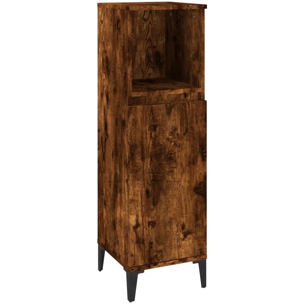 Armadietto Bagno Rovere Fumo 30x30x100 Cm In Legno Multistrato - Foto 2