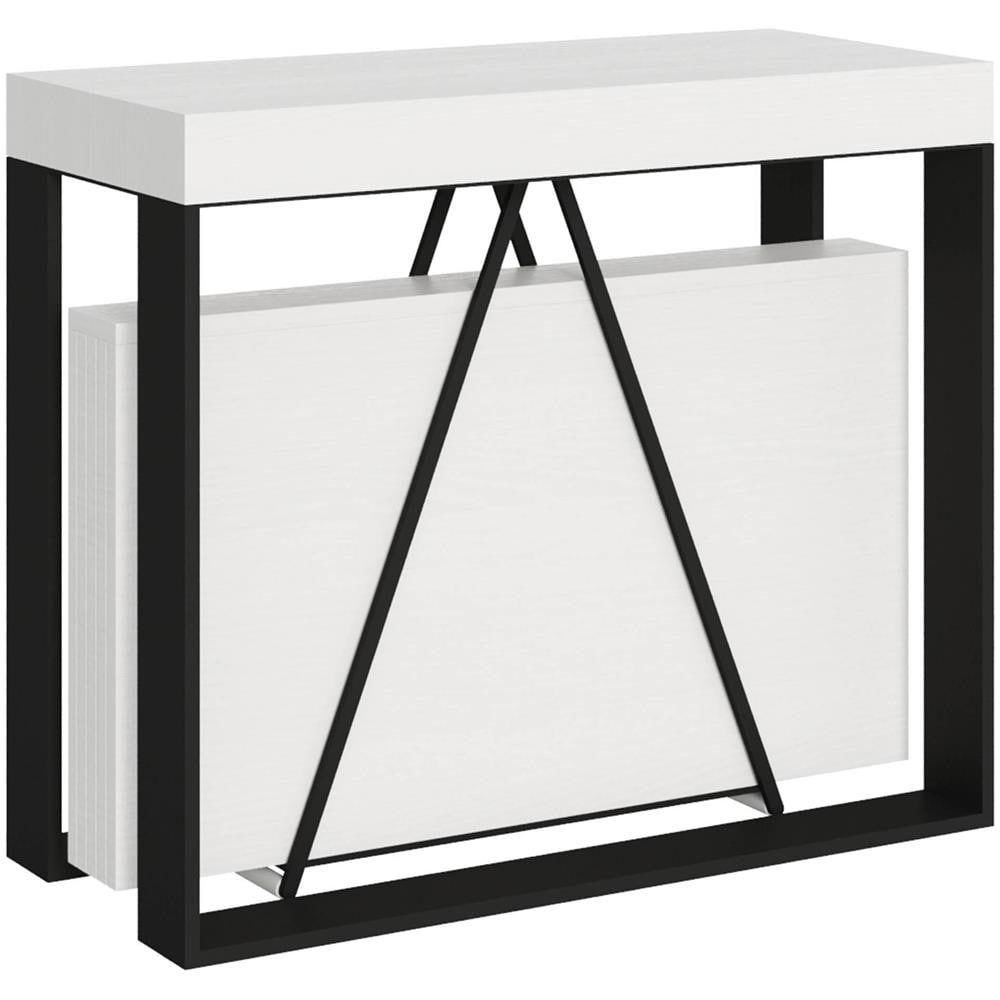 Consolle allungabile 90x40/300cm Sketa bianco frassino telaio antracite - Foto 1
