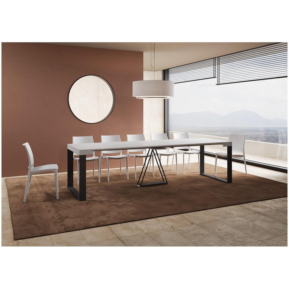 Consolle allungabile 90x40/300cm Sketa bianco frassino telaio antracite - Foto 4
