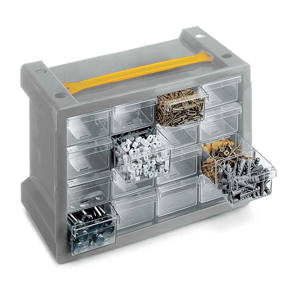 Cassettiera Bricolage Poker 16 grigio sky L27,9 x P15 x H19,5 - Foto 1