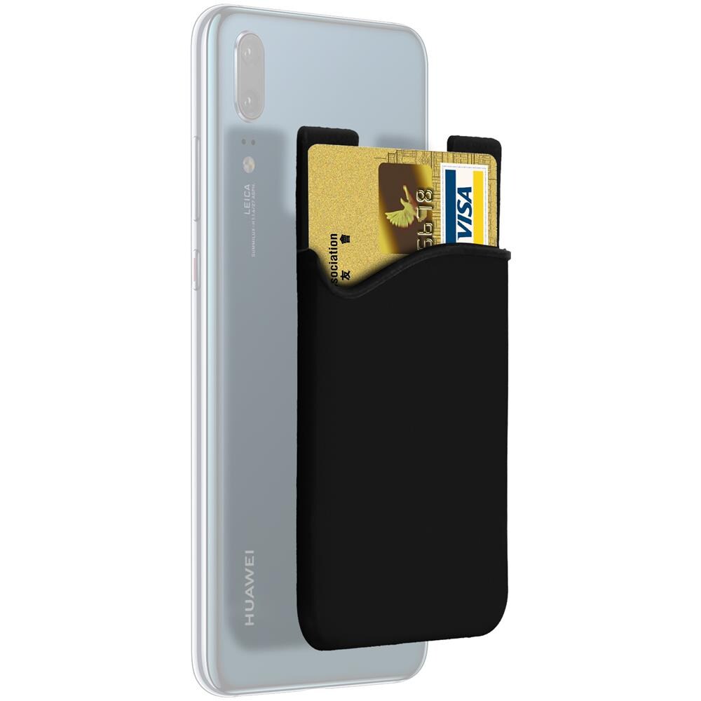Porta-carte Smartphone E Tablet Vano Per Carta Di Credito Silicone Adesivo Nero - Foto 2