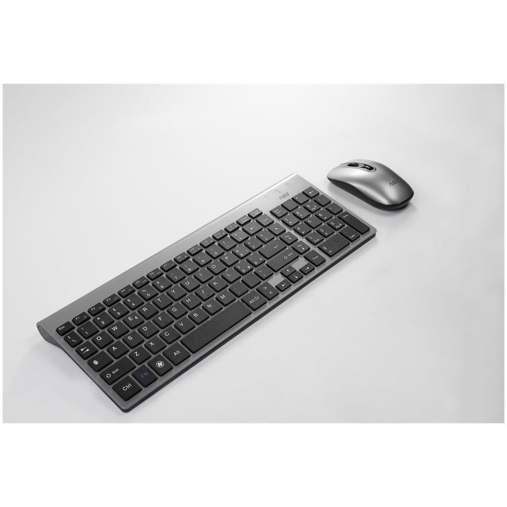 Kit Platinum Tastiera + Mouse Wireless KW10 QWERTY Italiano Colore Silver /Nero - Foto 2