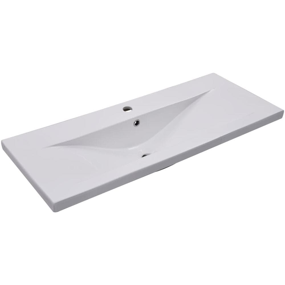 Lavabo Da Incasso 101x39,5x18,5 Cm In Ceramica Bianco - Foto 2