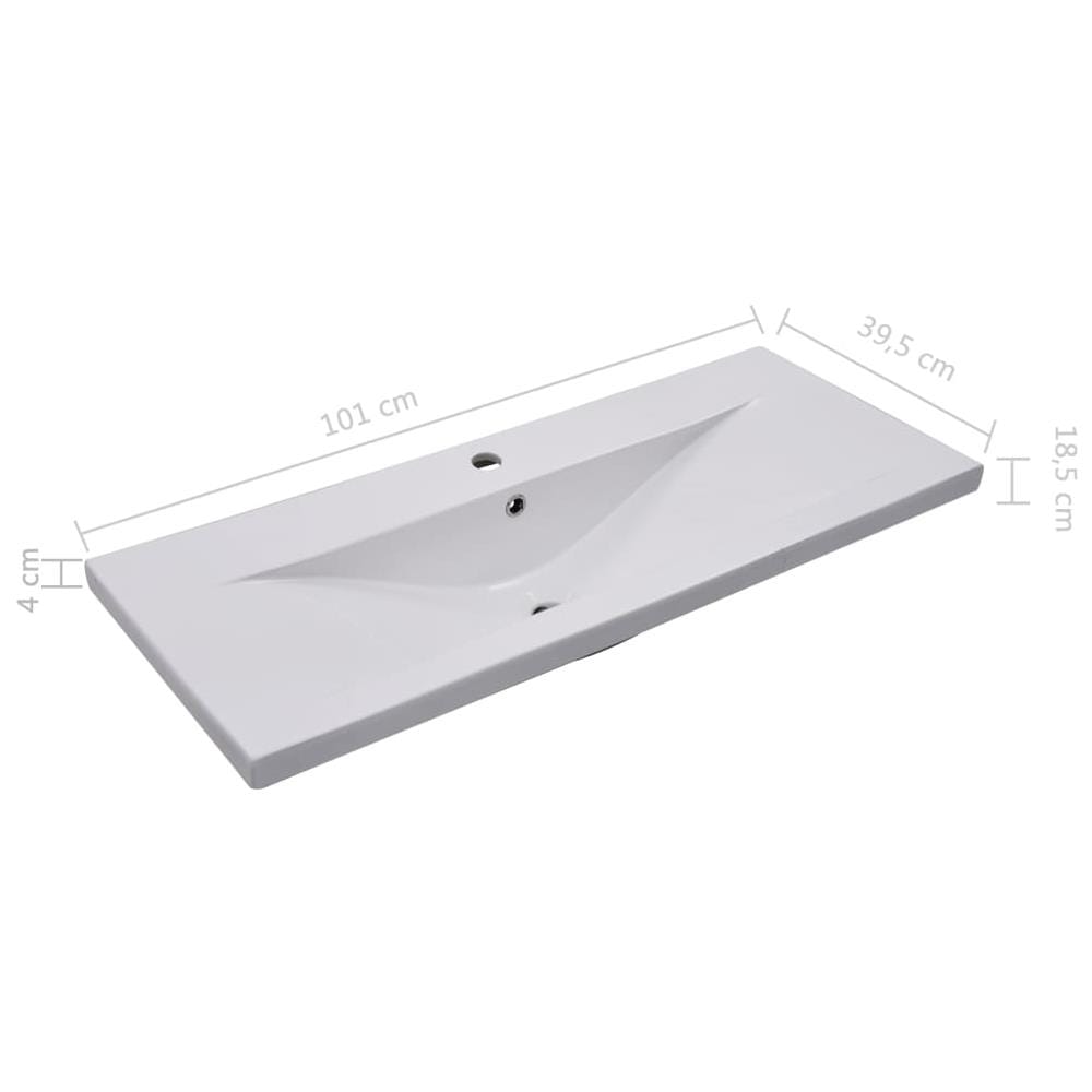 Lavabo Da Incasso 101x39,5x18,5 Cm In Ceramica Bianco - Foto 13