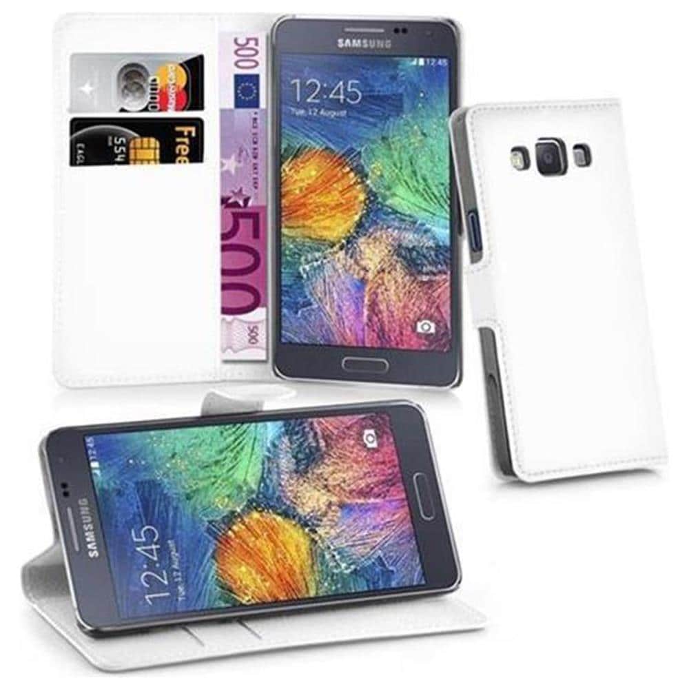 Custodia Compatibile Con Samsung Galaxy A7 2015 In Bianco Fumo - Coperchio Protettiva Con Chiusura Magnetica, Funzione Stand E Tasca Per Le Carte - Foto 1