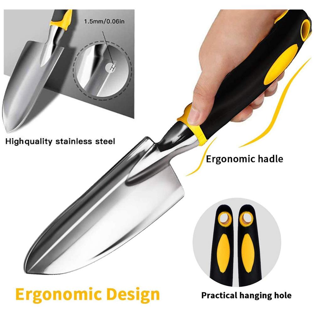 Set Attrezzi Da Giardino 5 Pezzi Durevole Alluminio Kit Giardinaggio Comprende Guanti Da Giardino, Forbici, Rastrello, Pala, Cazzuola, Regalo Di Giardinaggio Per Uomini E Donne - Foto 2