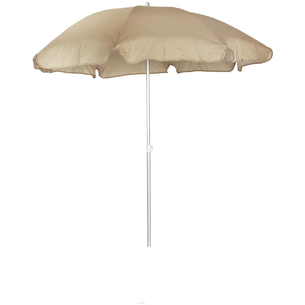 Ombrellone Parasole Da Giardino Gandía Alluminio Fisso Ø200 Cm Camello - Foto 1