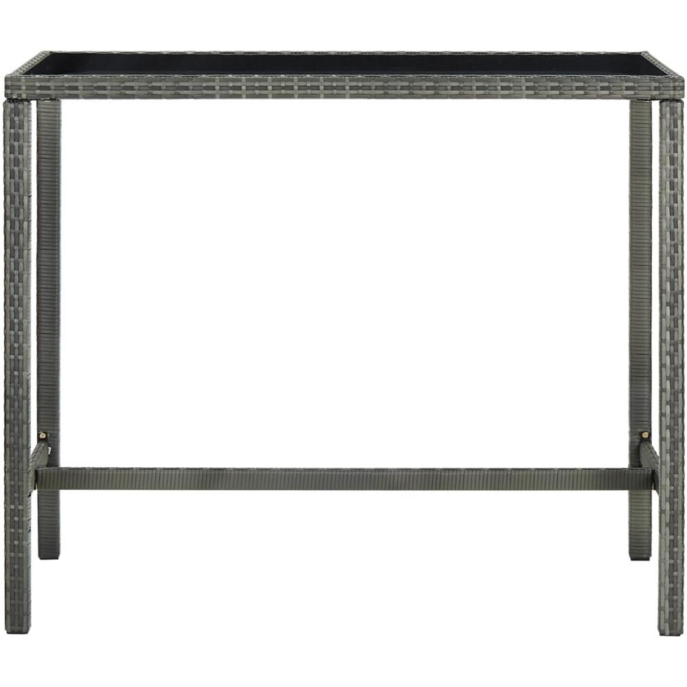 Set da Bar per Giardino 9 pz con Cuscini in Polyrattan Grigio - Foto 3