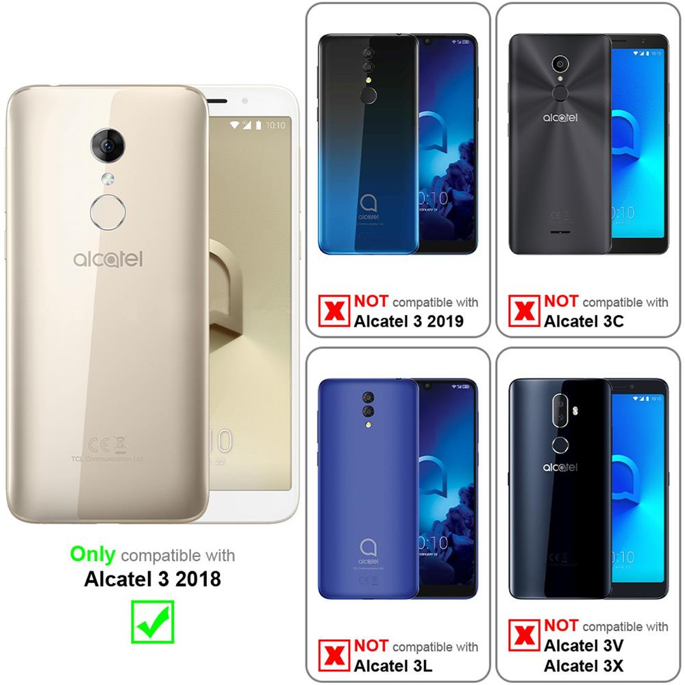 Custodia Compatibile Con Alcatel 3 In Grigio Chiaro Marrone - Coperchio Protettiva Con Chiusura Magnetica, Funzione Stand E Tasca Per Le Carte - Foto 2