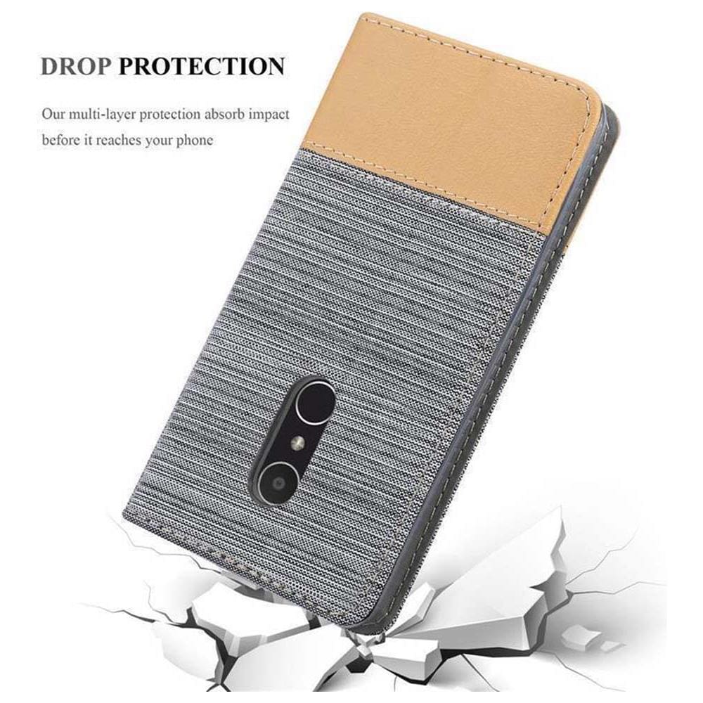 Custodia Compatibile Con Alcatel 3 In Grigio Chiaro Marrone - Coperchio Protettiva Con Chiusura Magnetica, Funzione Stand E Tasca Per Le Carte - Foto 8