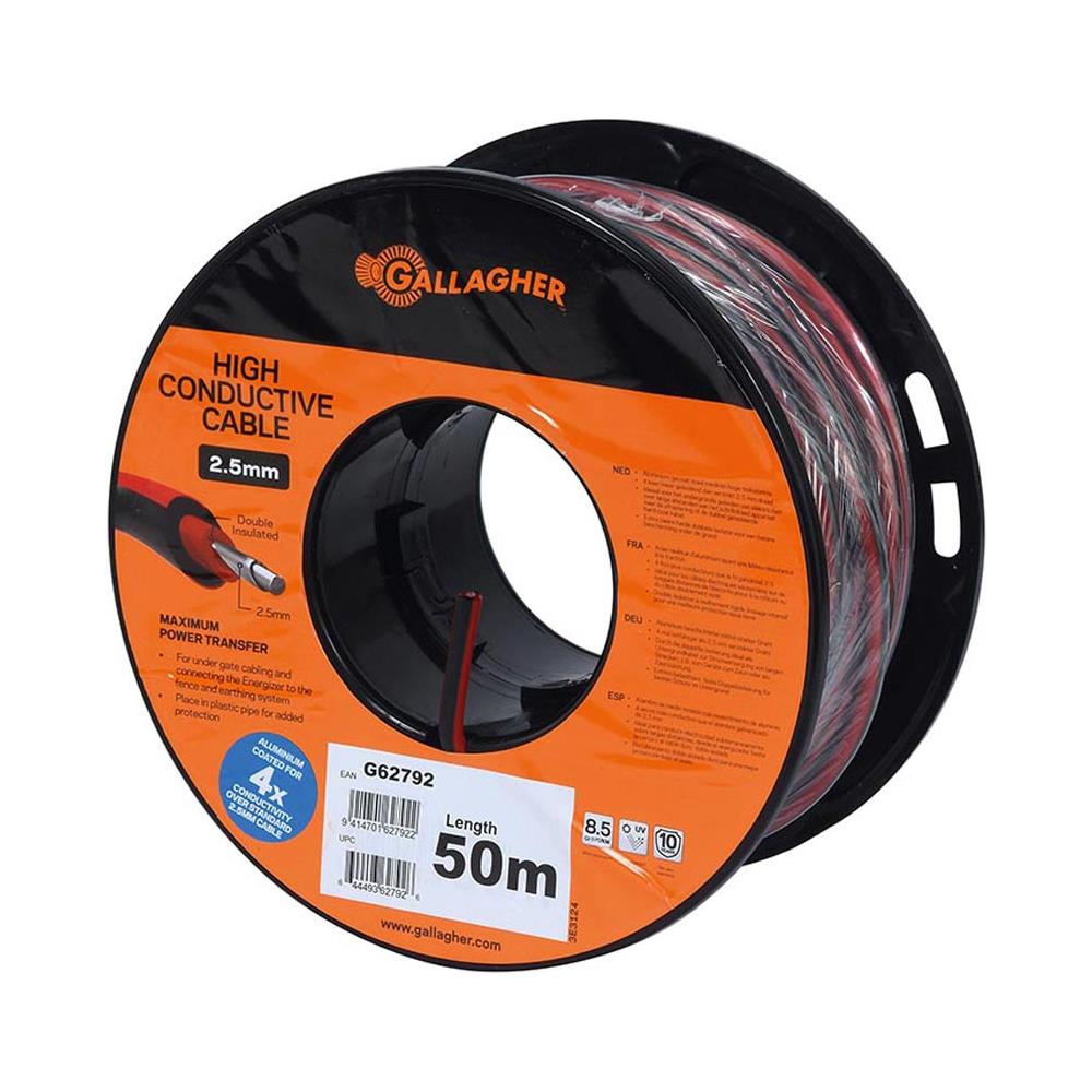 Cavo Doppio Isolamento Rosso Xl Diametro 2,5m X Lunghezza 50m Per Collegare Tratti Lunghi E / o 2 Elettrificatori Tra Loro - Foto 1