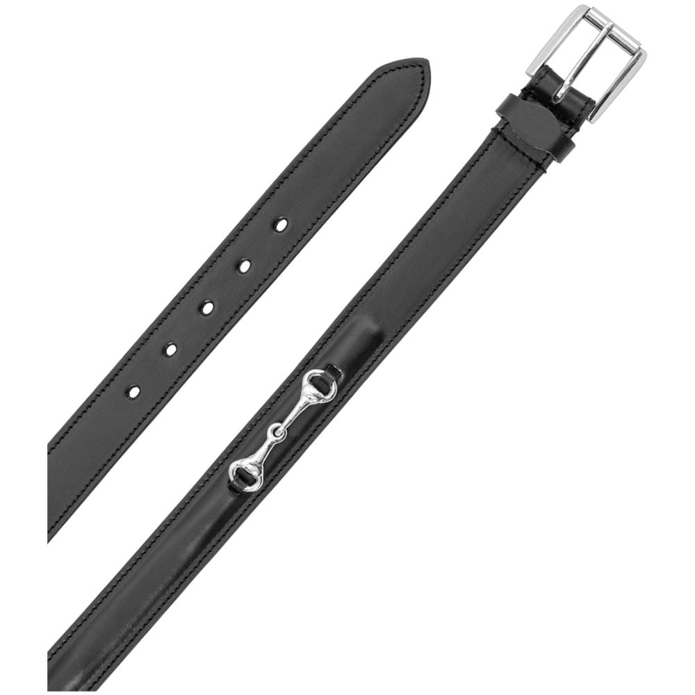 Cintura In Cuoio Modello Eggbutt Con Fibbia Filetto Argento 105 Cm - Foto 1