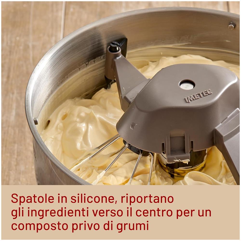 CakeLover, Impastatrice Planetaria di 5L per Torte, Dolci, Pizza, Pane, Pasta - 1500 W, 6 Velocità, Ciotola in Acciaio Inox, Doppio Gancio, Fruste - Design Compatto, Ricettario Incluso - Foto 14