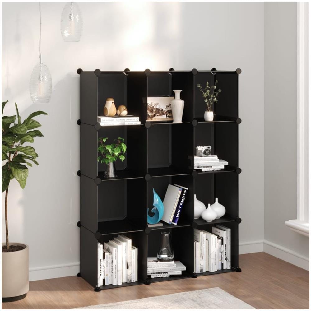 Organizzatore Portaoggetti Con 12 Cubi Nero In Pp - Foto 1